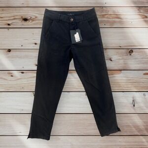 Baci Pants Womens Small Straight Leg Navy Chino Cotton Ladies NEW